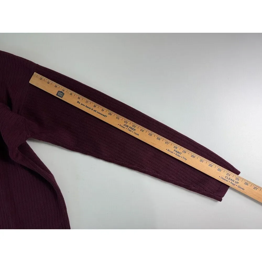 J Crew Men's 100% Cotton V-Neck Sweater Burgundy Size XL